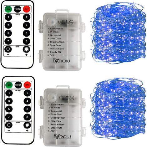 Guirlande Lumineuse - 50 LED - 5 M - Alimentation Piles AA - Étanche - Télécommande - 8 Modes - Minuterie - Intérieur Extérieur (1/5)