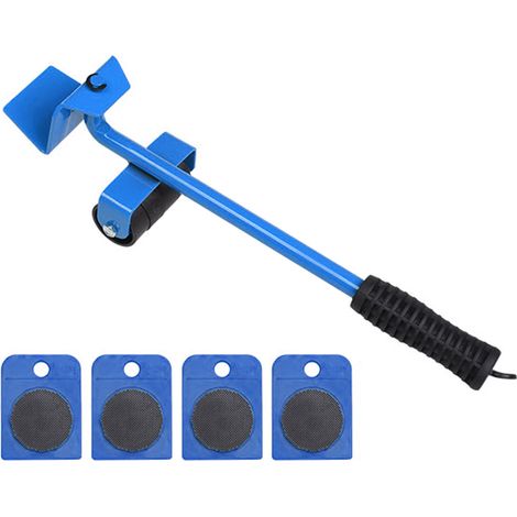 Meuble déplaceur roulettes universelles multifonction charge lourde pour lit, canapé, électroménager, bleu, 4 pièces (1/5)