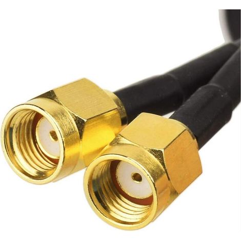 Antenne WiFi 2.4G / 5.8G Double Antenne Magnétique Adaptateur RP-SMA Câble 1.2m pour Antenne Camera WiFi Cartes PCI WLAN Routeur Wirelesse Routeur Bluetooth (1/4)