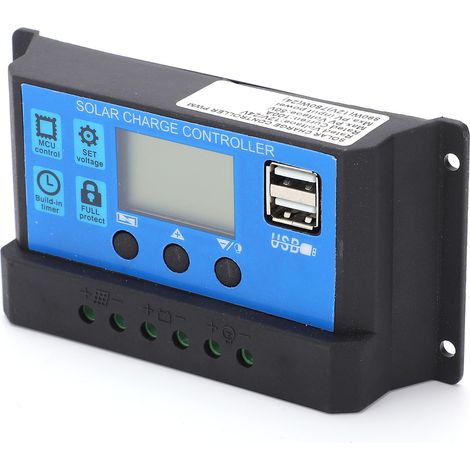 Contrôleur de charge solaire automatique (MPPT PMW) avec sortie USB haute puissance 5V 3A et écran LCD haute définition. (1/5)