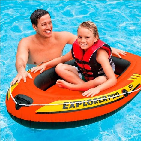TRADE SHOP - Canotto Gonfiabile Gommone 138 X 85 X 23 Cm 1 Posto Mare Fiume Piscina Explorer -