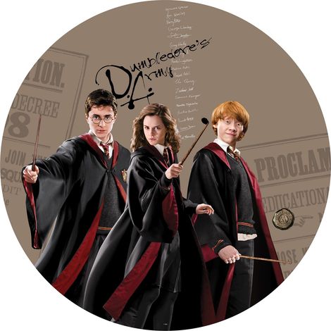 papier peint panoramique rond adhésif Harry Potter, Hermione Granger & Ron Weasley beige, noir et rouge - Sanders & Sanders (1/3)
