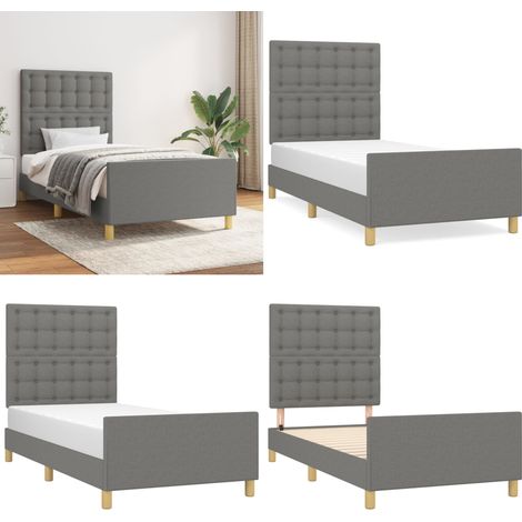 Cadre de lit sans matelas avec tête de lit 80x200cm tissu - Cadre De Lit - Lit Double - Literie - Têtière De Lit - Meuble De Chambre - Home & Living (1/5)