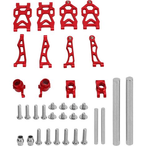 Kit de bras de suspension supérieurs et inférieurs en alliage d'aluminium pour voiture télécommandée 1/16 SCY16101PRO 16102 (rouge) (1/5)