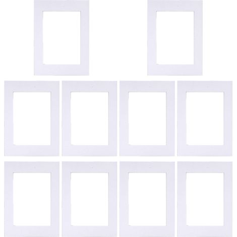 Mounts Pour Cadres - Cartons De Montage Photo Rectangulaires - Pour Photos De Diplôme Affiches Oeuvres D Art Peintures - Blanc - 10 Pièces (1/5)