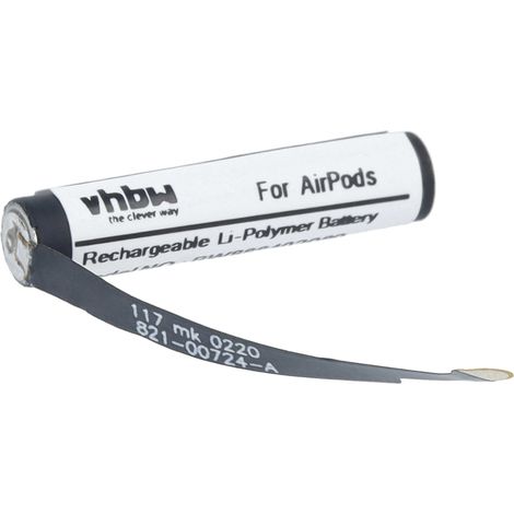 vhbw Batterie remplacement pour Apple A2032 A2031, A1523, A1722, A1604 pour casque audio, écouteurs sans fil (25mAh, 3,7V, Li-ion) (1/5)