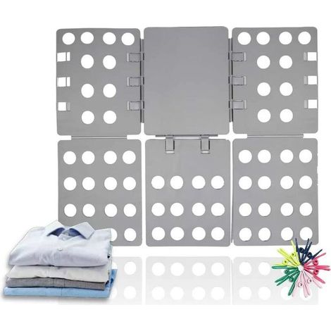 Planche à Plier Le Linge Pli Linge 56 x 68 cm Planche à Plier vêtements Planche À Plier Les T-Shirts Robes Pantalons Serviettes V7031A (Gris) (1/5)