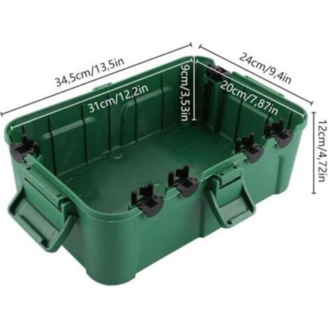 Boîte de distribution étanche,34,5x24x12 cm boite etanche,IP54 coffre de jardin exterieur,boite etanche electrique exterieur Vert,boite derivation etanche Avec 6 câbles d'entrée pour multiprise (1/3)