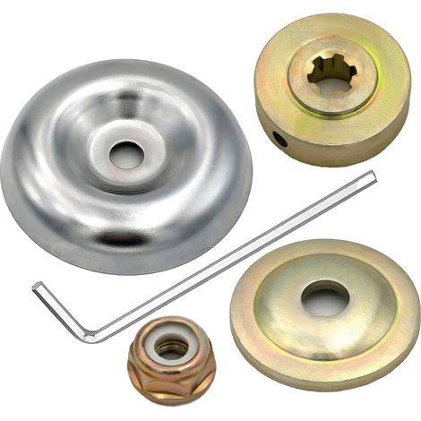 5 Pièces Kit Réparation Débroussailleuse, Écrous Métalliques M10, Plaques Fixation, Adaptateur Lame, Outil Jardinage (1/5)