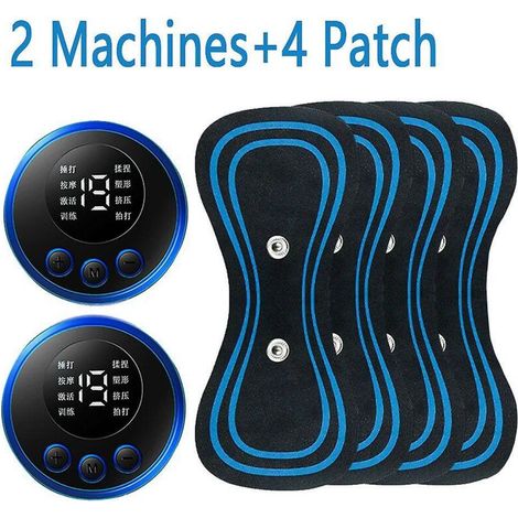 Appareil de massage cervical adhésif EMS rechargeable, 8 modes, 19 interrupteurs, thérapie par impulsions, stimulateur musculaire TENS (1/5)