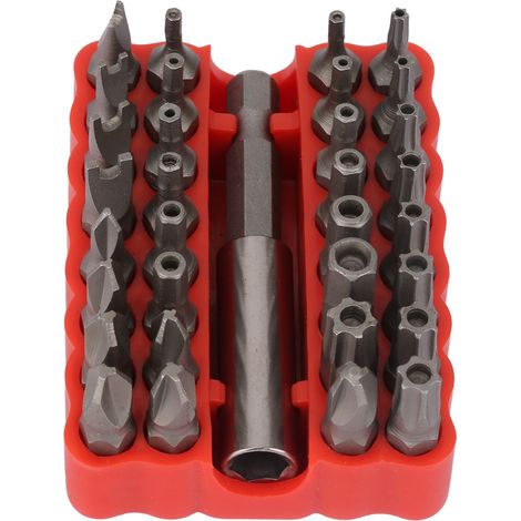 Jeu de 33 embouts de tournevis creux, hexagonaux, cruciformes et en étoile, avec rallonge (1/5)