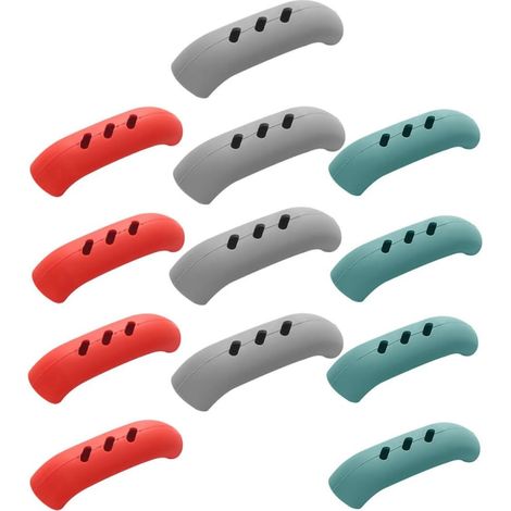 Lot de 12 manchons silicone multicolores pour poignées de casseroles, isolants thermiques et antidérapants. (1/5)