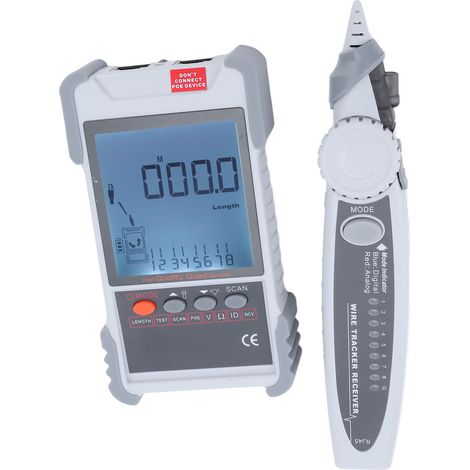 Testeur de réseau LCD multifonctionnel avec boîtier ABS et multimètre intégré pour la maintenance, portée de 400 m. (1/5)