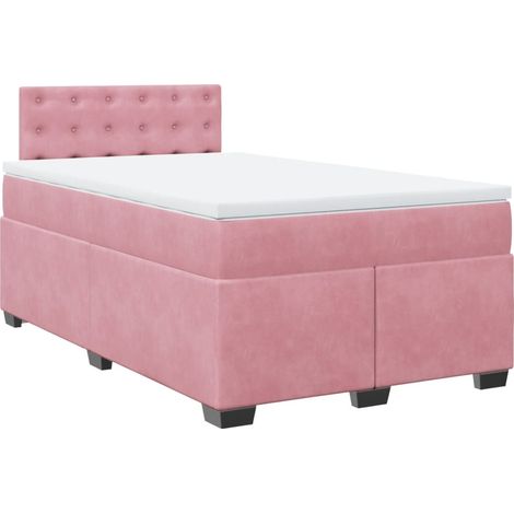 Maison Exclusive - Giroletto a Molle con Materasso Rosa 120x200 cm in Velluto