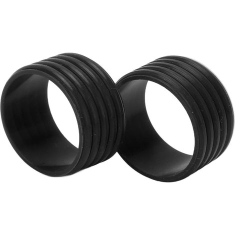 Lot de 2 anneaux de fixation en silicone pour grip de raquette de tennis, absorbant la transpiration, noirs. (1/5)