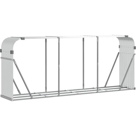 Maison Exclusive - Leñero de acero galvanizado plateado 234x45x10