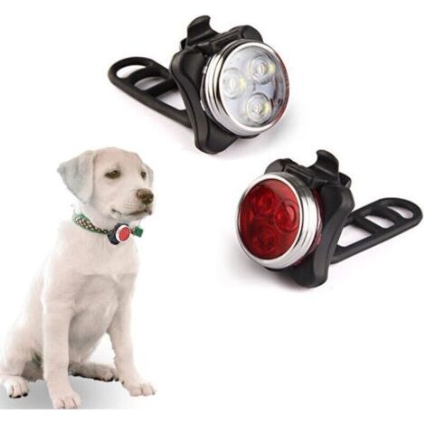 LED Pendentif Lumineux Chien Collier Lumière Chiens Laisse Lampe Clignotant Chiot Chat Collier Light Sécurité étanches 4 Modes de clignotement USB Rechargeable Rouge,