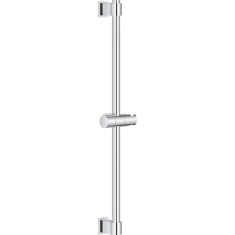 Universal Barre de Douche Murale 60cm, Diamètre 22mm, Fixation Réglable, A coller avec QuickGlue ou à visser, Chromé (1/5)