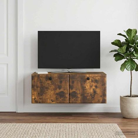 vidaXL Wall-Mounted TV Cabinet 78.5 x 41 x 30 cm Smoked Oak (1/5)