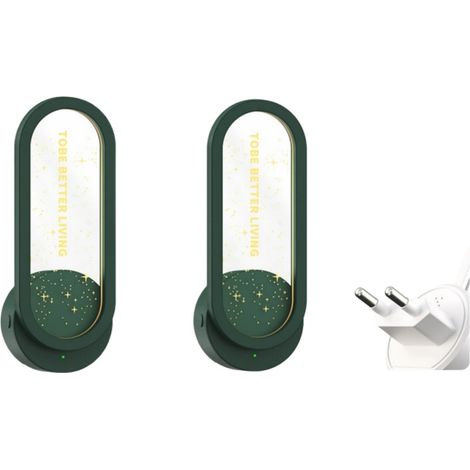 Lot de 2 purificateurs d'air à brancher pour la maison - Générateur d'ions négatifs portables - Désodorisant ionique pour les odeurs d'animaux domestiques, les odeurs de cuisine, la poussière (1/5)