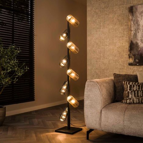 Lampadaire en verre ambré et chromé CLASSY (1/5)