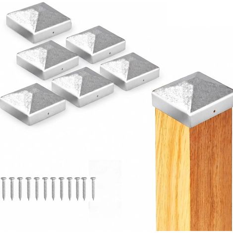 6 Pcs Support Poteau 7x7, Capuchon de Poteaux 70x70mm (1/5)