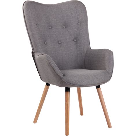 Poltrona lounge Ashford in tessuto grigio natura (1/5)
