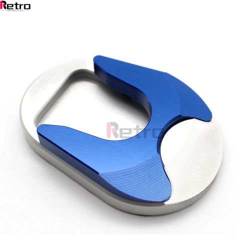 (Bleu) Compatible avec Vespa GTS300, GTS250, GTV300, GTS 250 et 300 (2013-2023) : béquille latérale, extension et plaque de support maxpower (1/4)