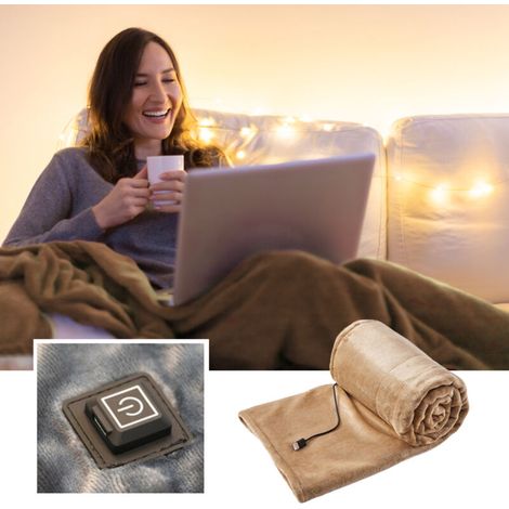 USB Electric Blanket, Thick Flannel Electric Heating Blanket for Use During Work (1/5)