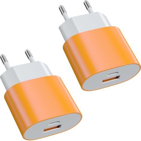 2-Pack 25W Chargeur Rapide 17 16 15 14,2-Port QC Chargeur USB Multiple Secteur Adaptateur pour 16 15 14 13 12 11 Pro/Pro Max/Plus,Mini X XS XR SE,iPad, Galaxy S25 S24 S23 Ultra (1/5)