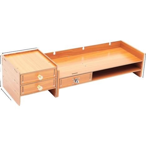 Rack informatique, design gain de place, nombreuses options de stockage, Bois (1/2)
