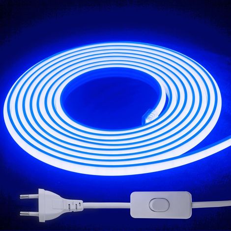 Rubans LED Type Externe 220V - Bande de Lumière de Perles LED Mise en Évidence, Étanche IP65, Pour le Jardin et la Décoration Intérieure. (Bleu, 2m) (1/5)