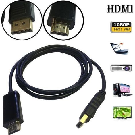 1.8M Displayport Display Port DP vers HDMI mâle à mâle Full HD haute vitesse @wh1296 (1/4)