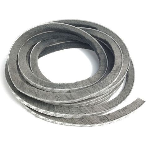 Bande d'étanchéité à brosse grise auto-adhésive, 6 m, pour portes et fenêtres coulissantes, anti-vent et anti-poussière (1/5)