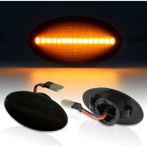 KIT 2 INDICATORI DI DIREZIONE LATERALI A LED COMPATIBILE CON BMW Mini R50 R52 R53 , VETRO FUME (1/5)