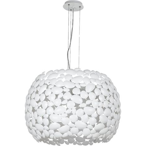"Lampadario a sospensione DIONISO in metallo bianco" (1/2)