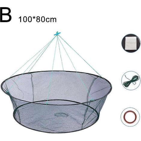 Filet à crevettes pliable et souple, pour aquarium, 100 x 80 cm
