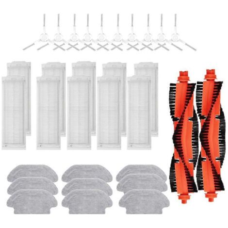 NALOOKAMIC Pièces détachées pour aspirateur robot Xiaomi T12 / S10 / S10 EU / S12 B106GL, balai serpillère 2S XMSTJQR2S / 3C B106CN : brosse rotative, filtre et chiffon de nettoyage. (1/4)