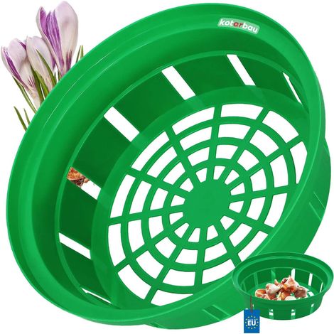 KOTARBAU® Panier À Bulbes - ⌀ 200 mm  - Vert - Corbeille Plantation Tulipes -  Accessoire Plantation Bulbes - Plastique (1/5)