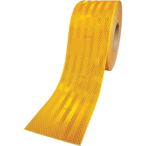 Retroreflektierendes, selbstklebendes Folienband mit hoher photometrischer Leistung, 5 m x 5 cm, gelb-gold