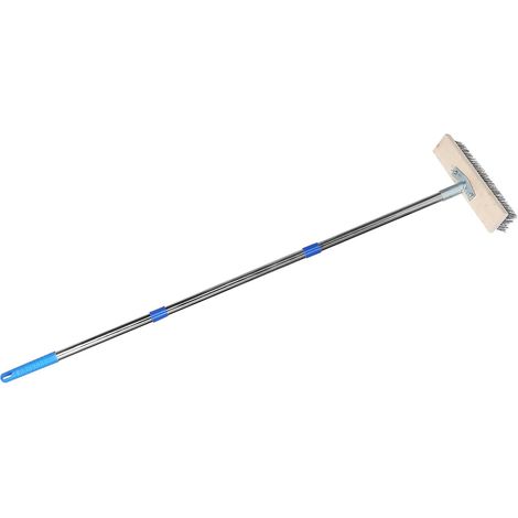 Brosse de Nettoyage de Pont en Acier Inoxydable avec Manche Long Réglable  Outil pour Béton, Garage, Patio et Jardin, Tête à Fil Métallique, Assemblage et Rangement Faciles (1/5)