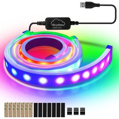 SWANEW Striscia LED per scrivania da gioco. striscia LED RGBIC per monitor PC da 27 pollici. retroilluminazione PC. illuminazione a LED USB con controllo App (1/5)