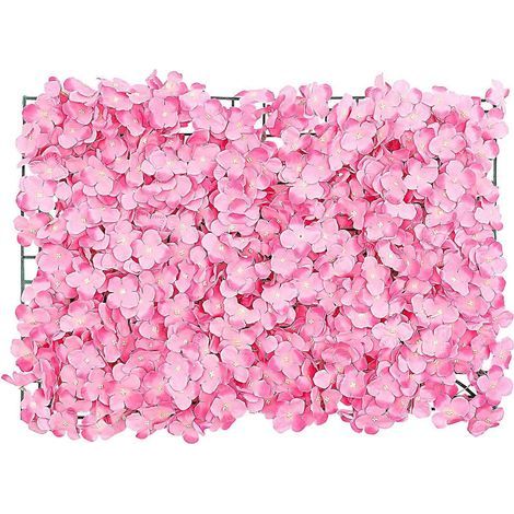 Künstliche Blumenwanddekoration, Blumenwanddeko für den Innenbereich, florale Kulisse – 60 x 40 x 1,5 cm – Rosa (1/4)