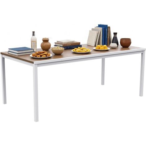 Dmora - Gartentisch Arbarei, Picknickbasis, Garten-Esstisch, Mehrzweck-Außenbank, 200x95 h75 cm, Eiche und Weiß