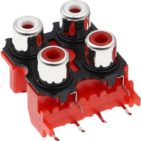 Connecteur d'entrée audio RCA, prise vidéo haut-parleur, prise audio AV rouge et blanche 2/4/6 broches, AV2-8.4-13, fond rouge 4 bits (1/2)