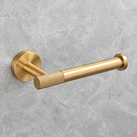 Porte-papier toilette mural en acier inoxydable or brossé pour WC et salle de bain, 9,5 × 6,5 × 22,5 cm, 286 g – Livraison gratuite (1/4)
