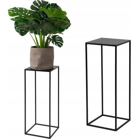 Supporto per fiori da terra in metallo, design moderno, colore nero, dimensioni 25x25x62 (1/5)