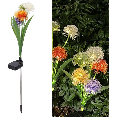 Lampes solaires pour pelouse, lampes en forme de pissenlit fixées au sol, éclairages décoratifs pour pelouse et jardin, lampes ornementales (1/5)