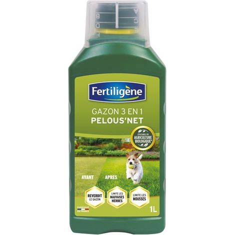FERTILIGENE - Engrais gazon liquide UAB 3-en-1 Pelous'Net 1 L