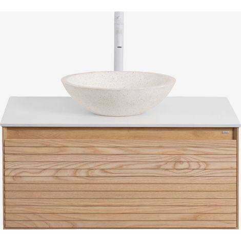 SKLUM Hängendes Badezimmermöbel-Set 80x50 cm aus Eschenholz Tedrik                                    (1/5)